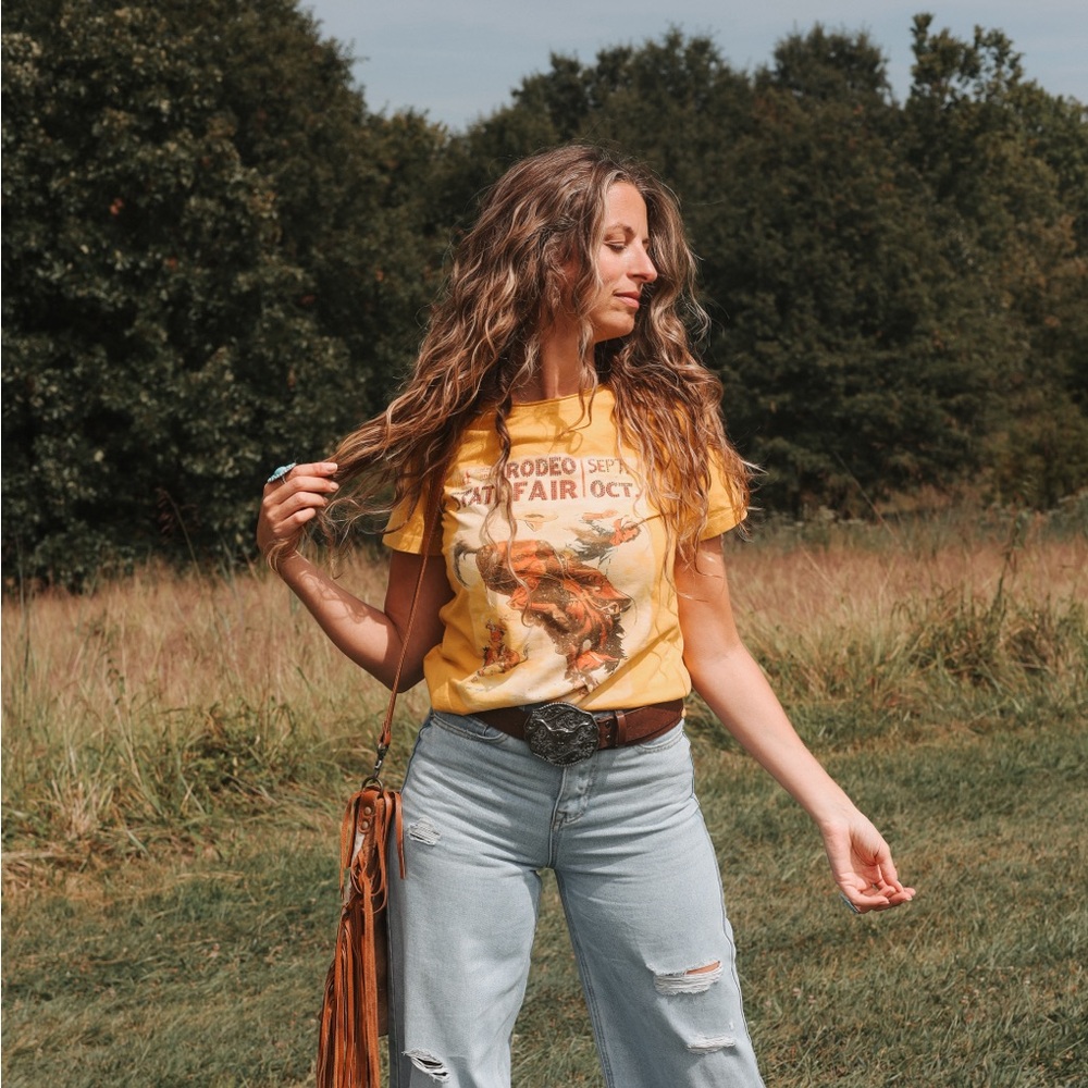 New Mustard Rodeo Rider Graphic Tee - Picture 3 of 4